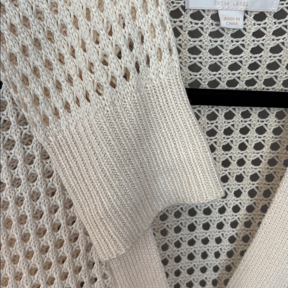 Spiritual Gangster Open Knit Cardigan Cream Cottagecore Lightweight Layering - Picture 11 of 14